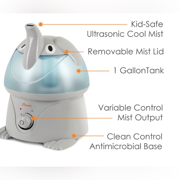 Adorable Humidifier, Elephant, Cool Mist Humidifier, 1 Gal. - Picture 2 of 6